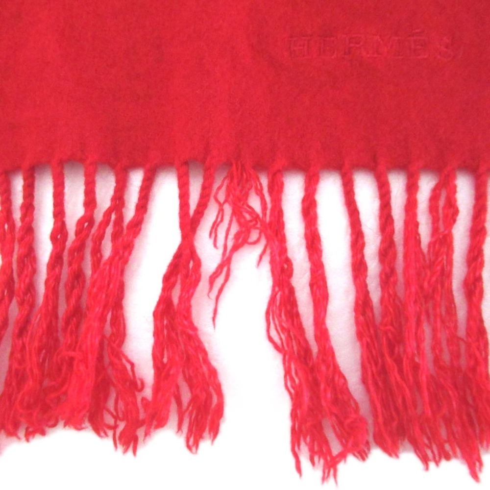 HERMES Red Scarf - Picture 6 of 7
